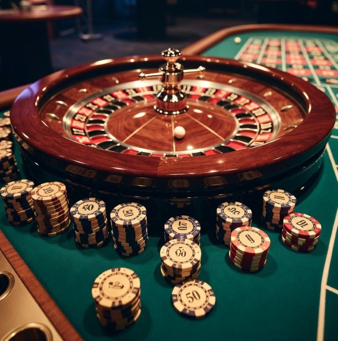online roulette table with high value chips